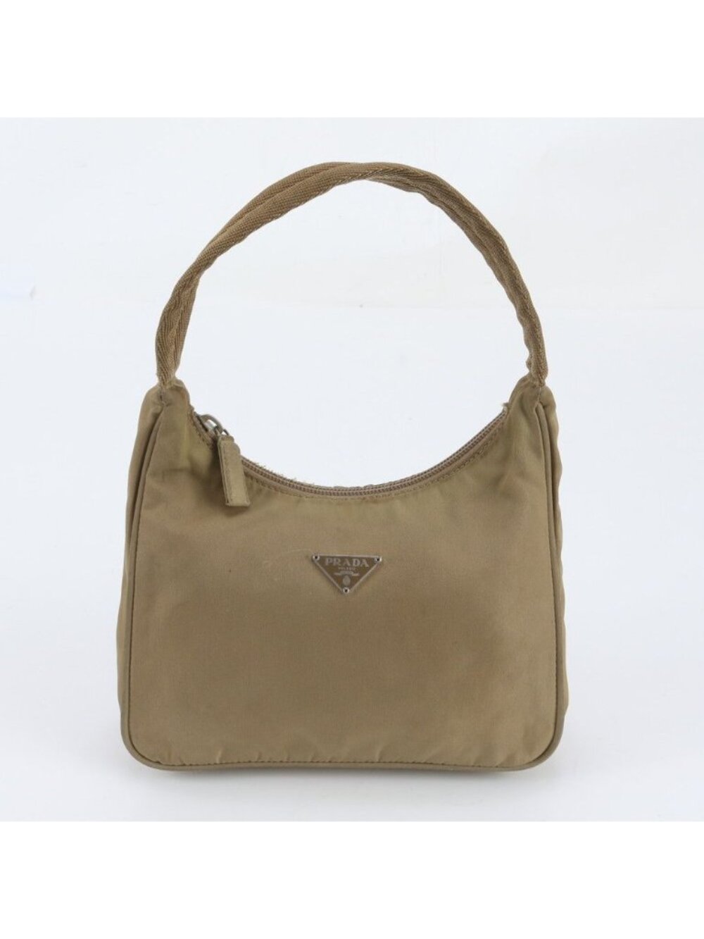 Prada White Tag Tessuto Nylon Triangle Logo Handbag Pouch Tote
